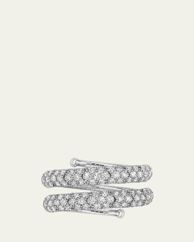 18K White Gold Diamond Pave Wrap Ring